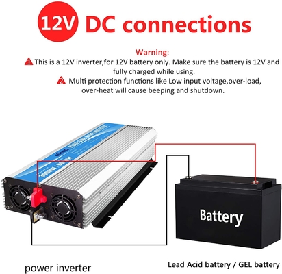 inverseur pur DC12V de puissance d'onde sinusoïdale 3000W à AC120V avec à télécommande