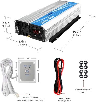 inverseur pur DC12V de puissance d'onde sinusoïdale 3000W à AC120V avec à télécommande