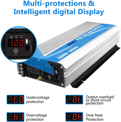 inverseur pur DC12V de puissance d'onde sinusoïdale 3000W à AC120V avec à télécommande