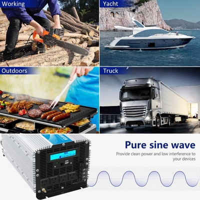 Affichage pur d'affichage à cristaux liquides de l'inverseur 12V 24V d'onde sinusoïdale 3000 de watt à télécommande