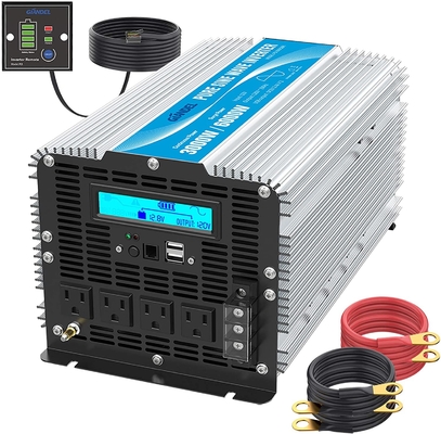 Affichage pur d'affichage à cristaux liquides de l'inverseur 12V 24V d'onde sinusoïdale 3000 de watt à télécommande
